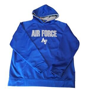 US AIR FORCE Blue Embroidered Logo Hoodie Sweatshirt Collosseum Unisex XXL 3895